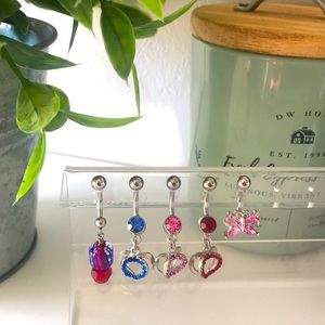 5pcs belly navel rings hearts butterfly